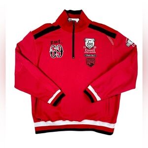 Vintage Coogi Racing Half Zip Sweatshirt Men’s Red Embroidered Streetwear